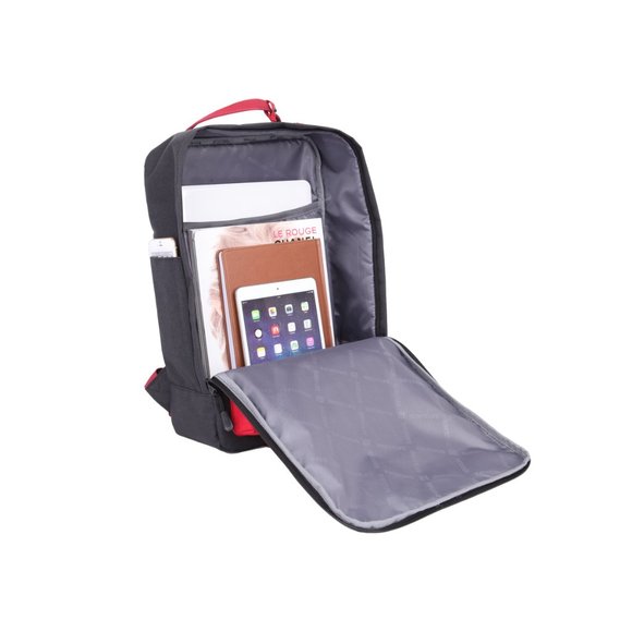 Oxford Style Black Red Backpack for active ones - Picture 5 of 6